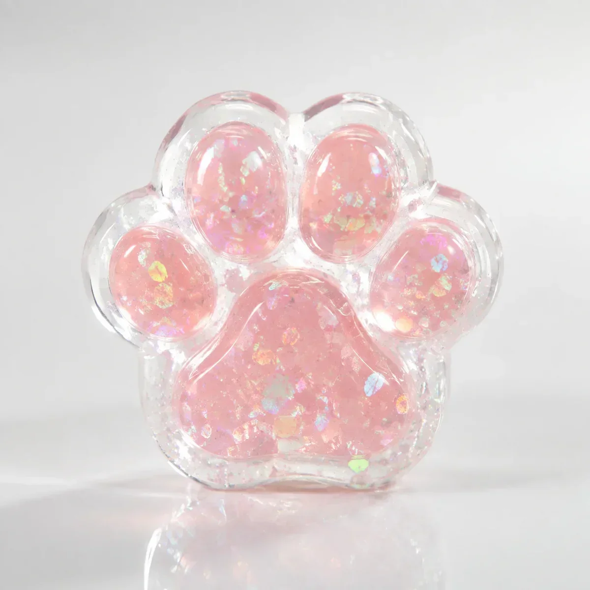 Cat Paw glitter gel squishy — Transparent Crystal, Cat Paw Squishy family, wholesale from factory