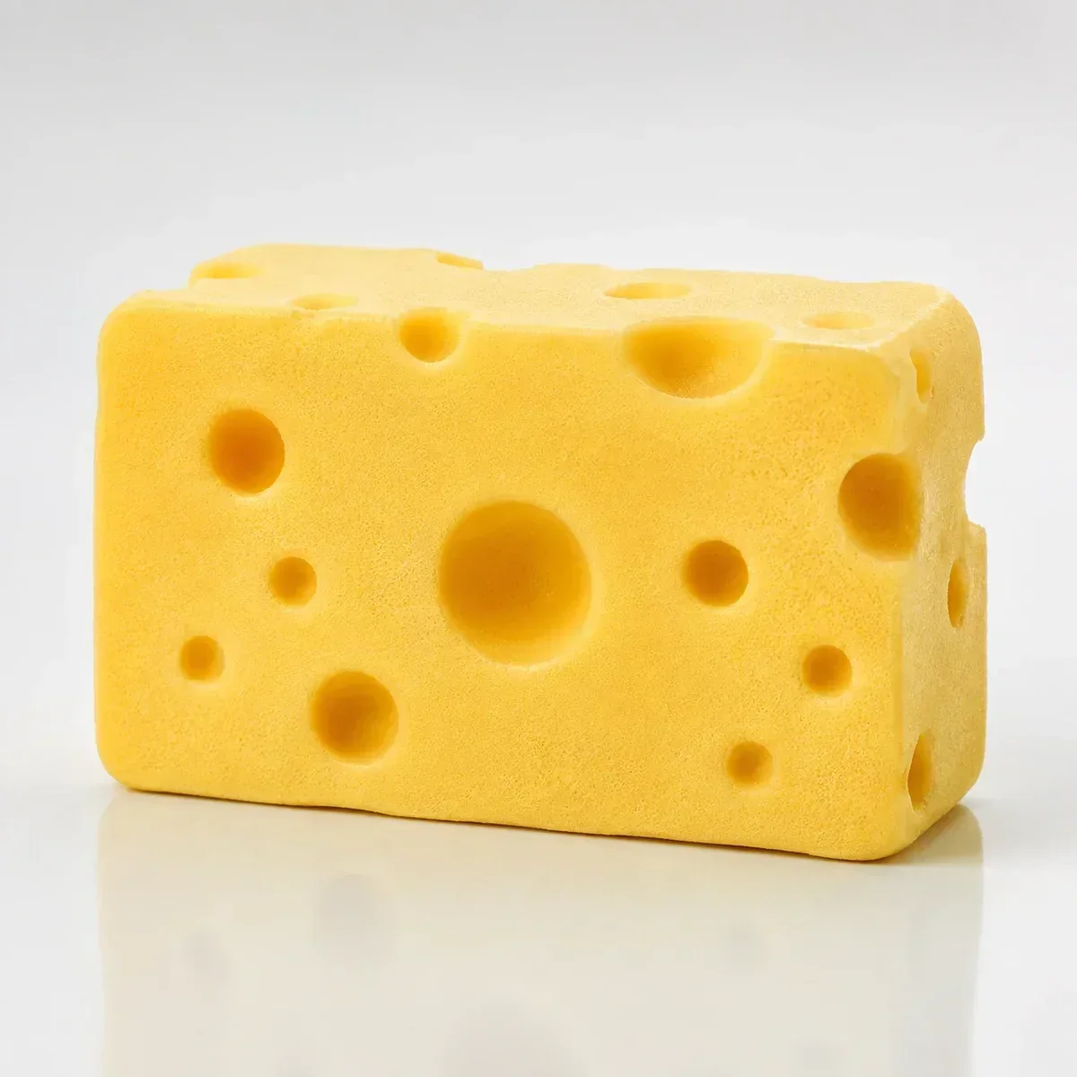 Cheese Squishy Block Yellow Holey Cheese squishy — Slow-Rise PU Foam, Butter & Cheese Squishy family, wholesale from factory