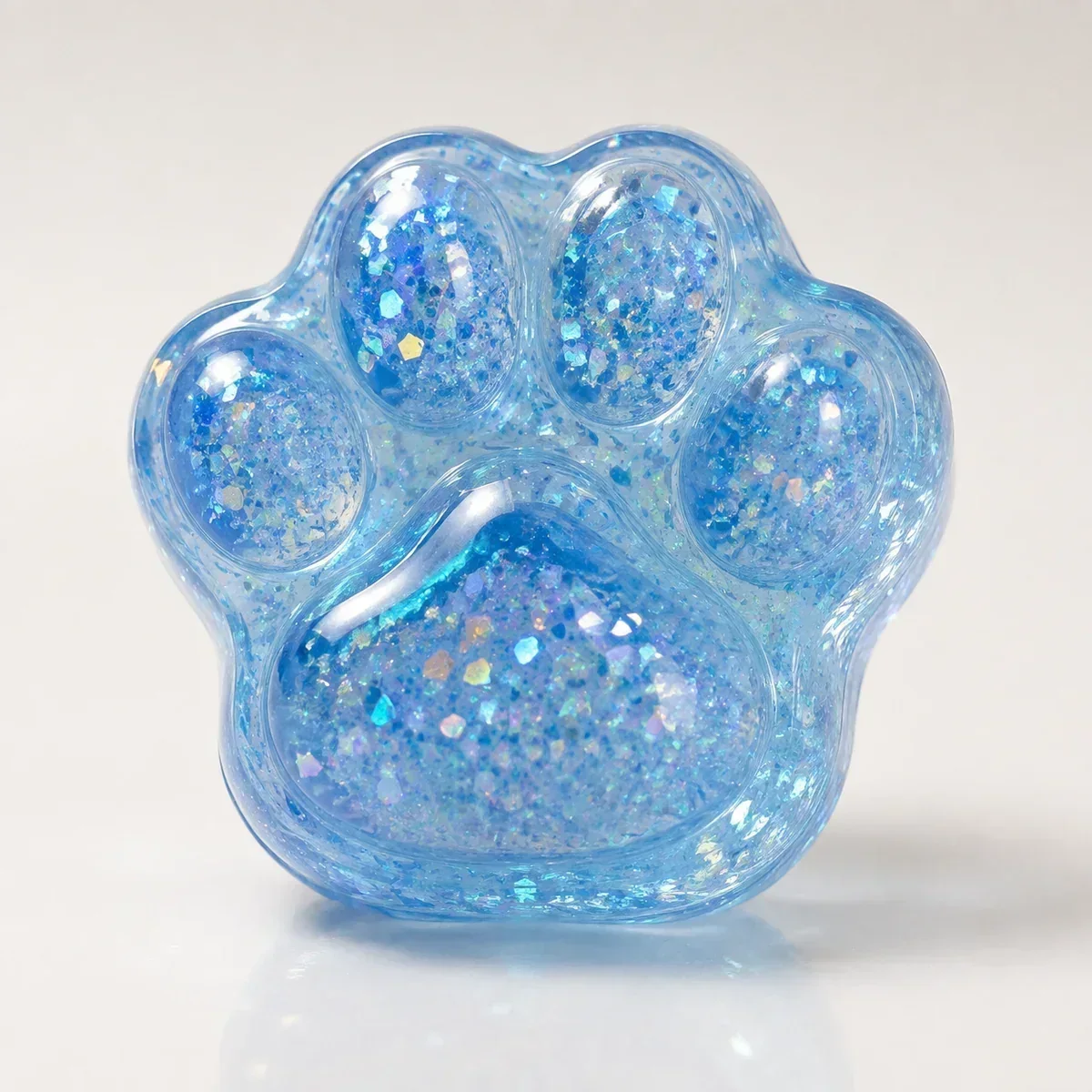 Clear Blue Cat Paw squishy — Transparent Crystal, Cat Paw Squishy family, wholesale from factory