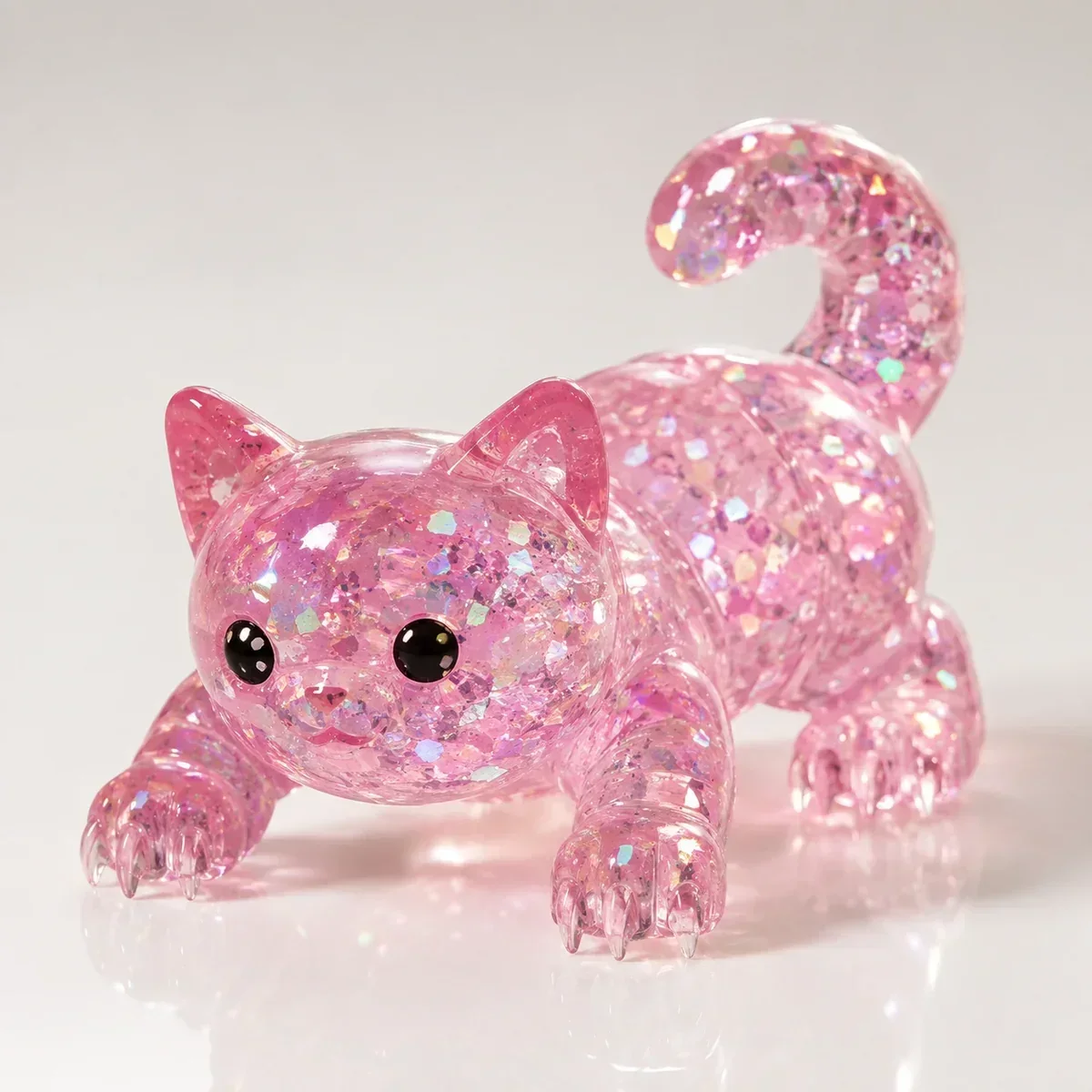 Clear Pink Cat With Claws squishy — Transparent Crystal, Cat Paw Squishy family, wholesale from factory