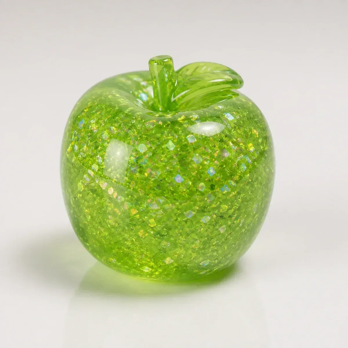 Crystal Green Apple squishy — Transparent Crystal, Fruit Squishy family, wholesale from factory