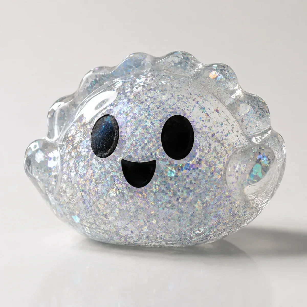 Glitter Ghost Halloween Dumpling squishy — Transparent Crystal, Dumpling Squishy family, wholesale from factory