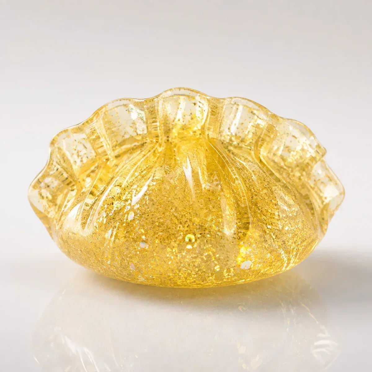 Golden Glitter Dumpling squishy — Transparent Crystal, Dumpling Squishy family, wholesale from factory