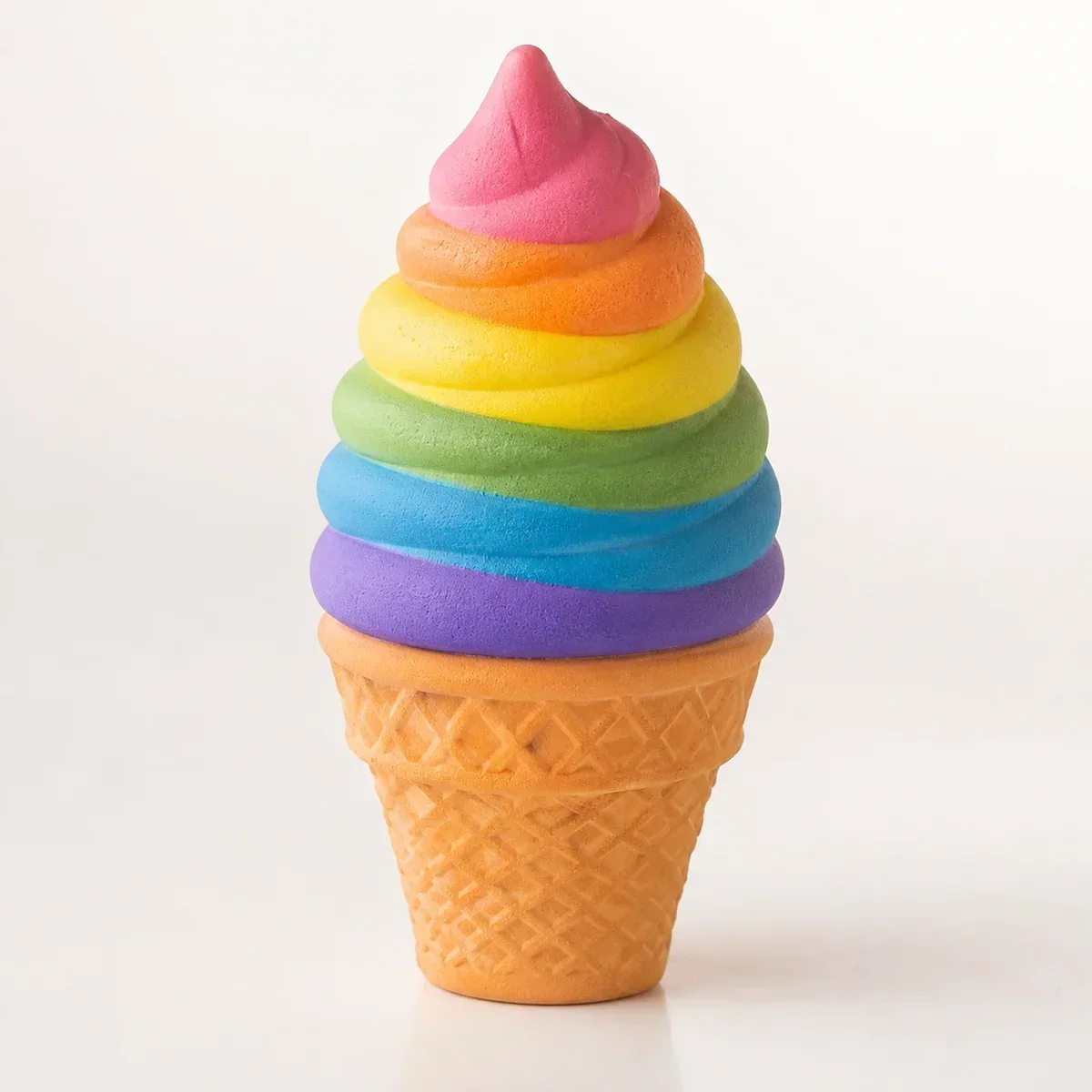 Ice Cream Cone Rainbow Ice Cream squishy — Slow-Rise PU Foam, Food & Bakery Squishy family, wholesale from factory
