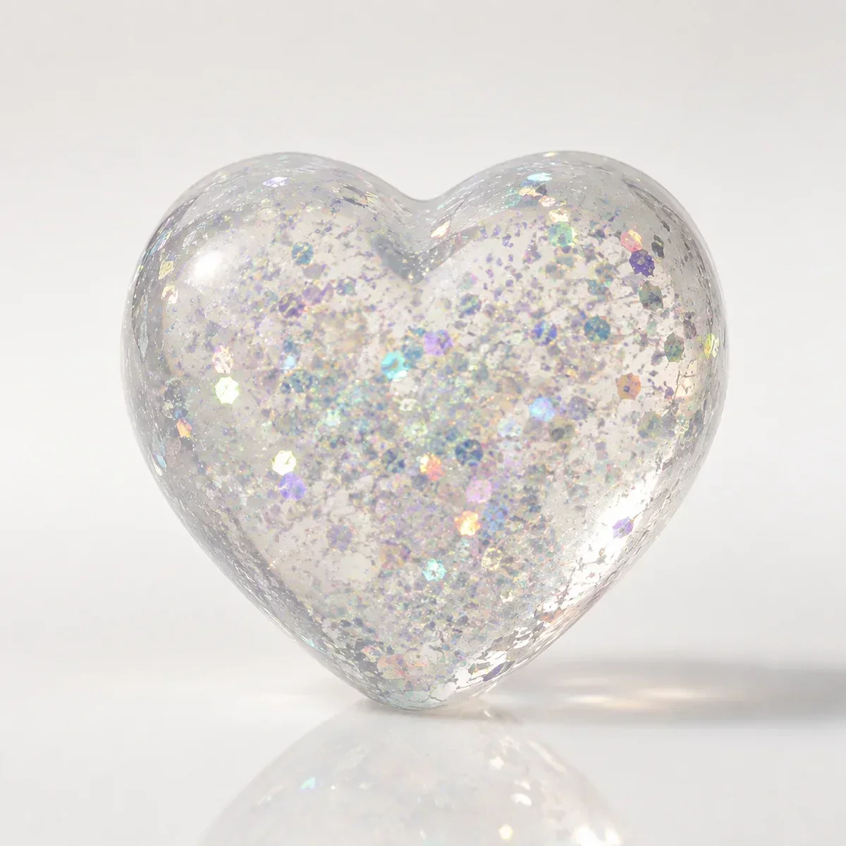 Little glitter gel Heart Glitter Heart squishy — Transparent Crystal, Novelty Squishy family, wholesale from factory