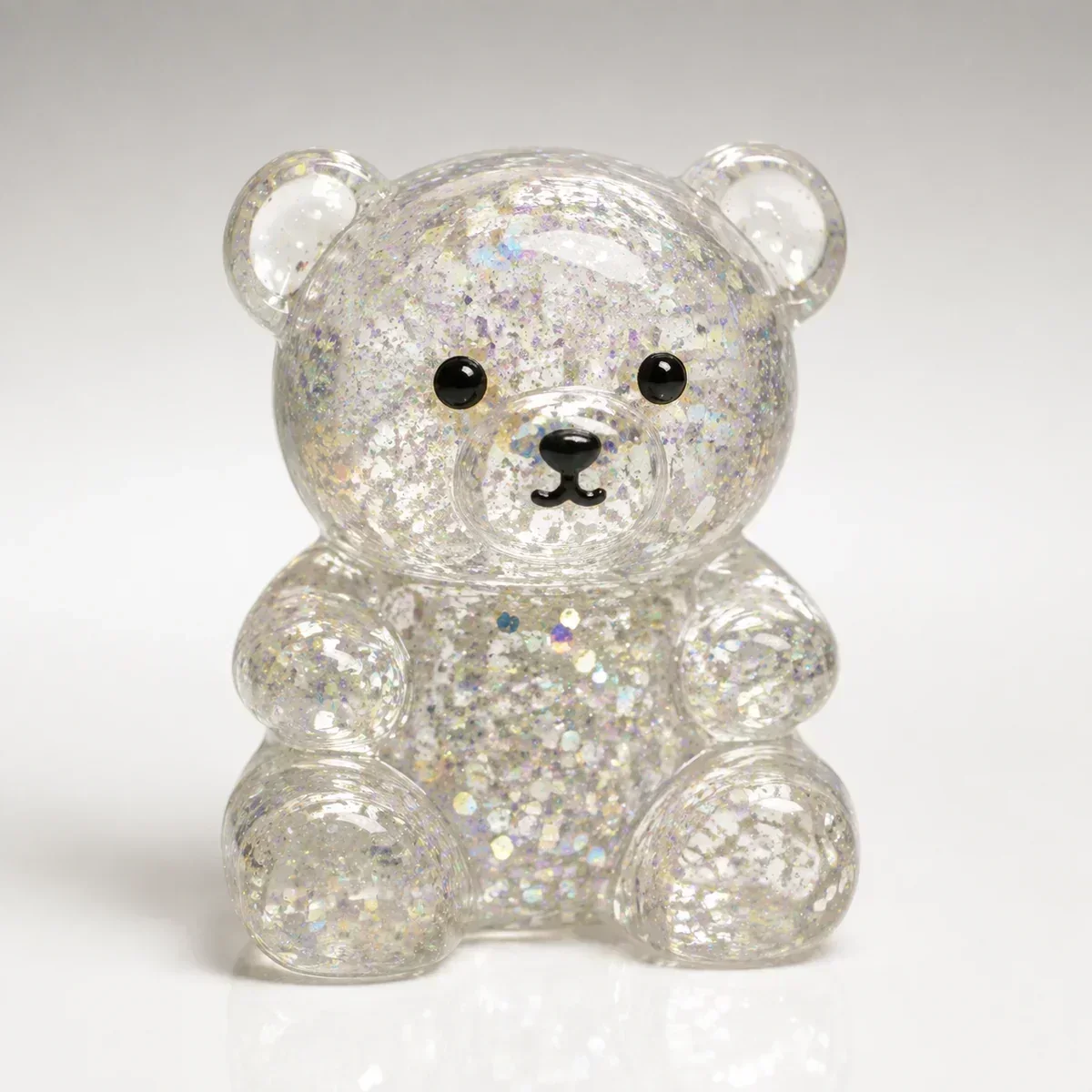 Glitter gel Bear Glitter Teddy Bear squishy — Transparent Crystal, Animal Squishy family, wholesale from factory