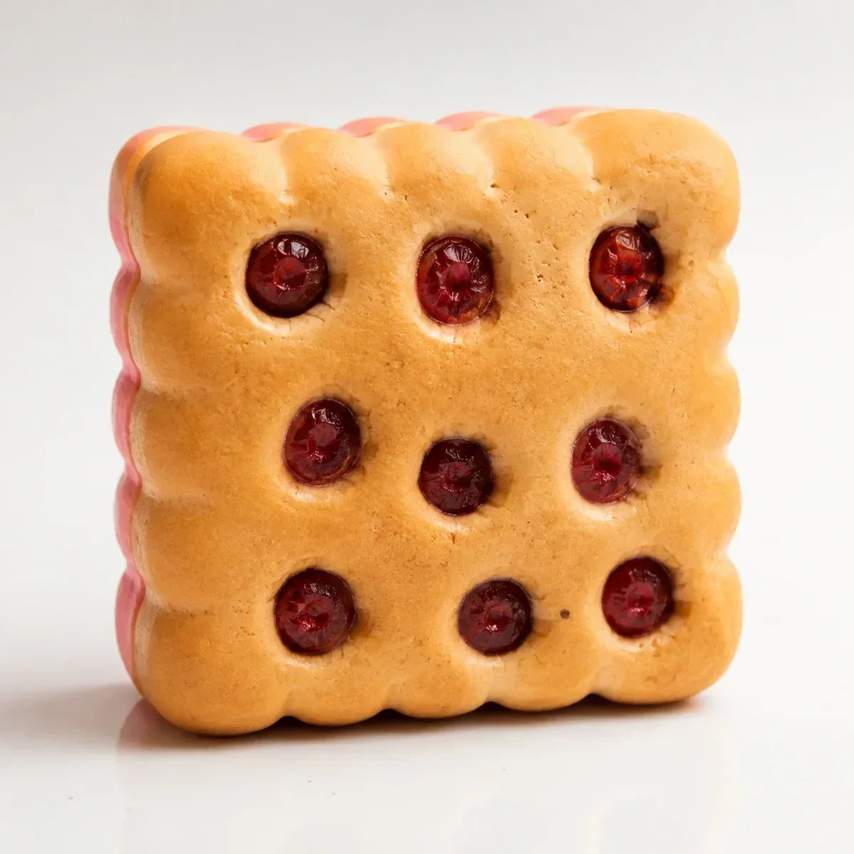 Square Cherry Cookies squishy — Slow-Rise PU Foam, Fruit Squishy family, wholesale from factory