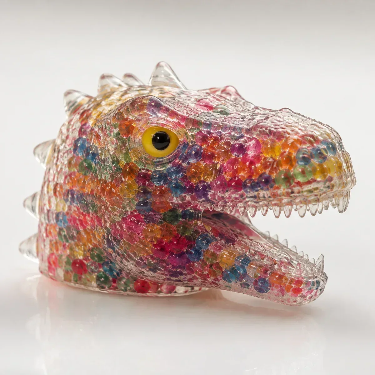 Dino Head With Beads squishy — Crunchy TPR, Animal Squishy family, wholesale from factory