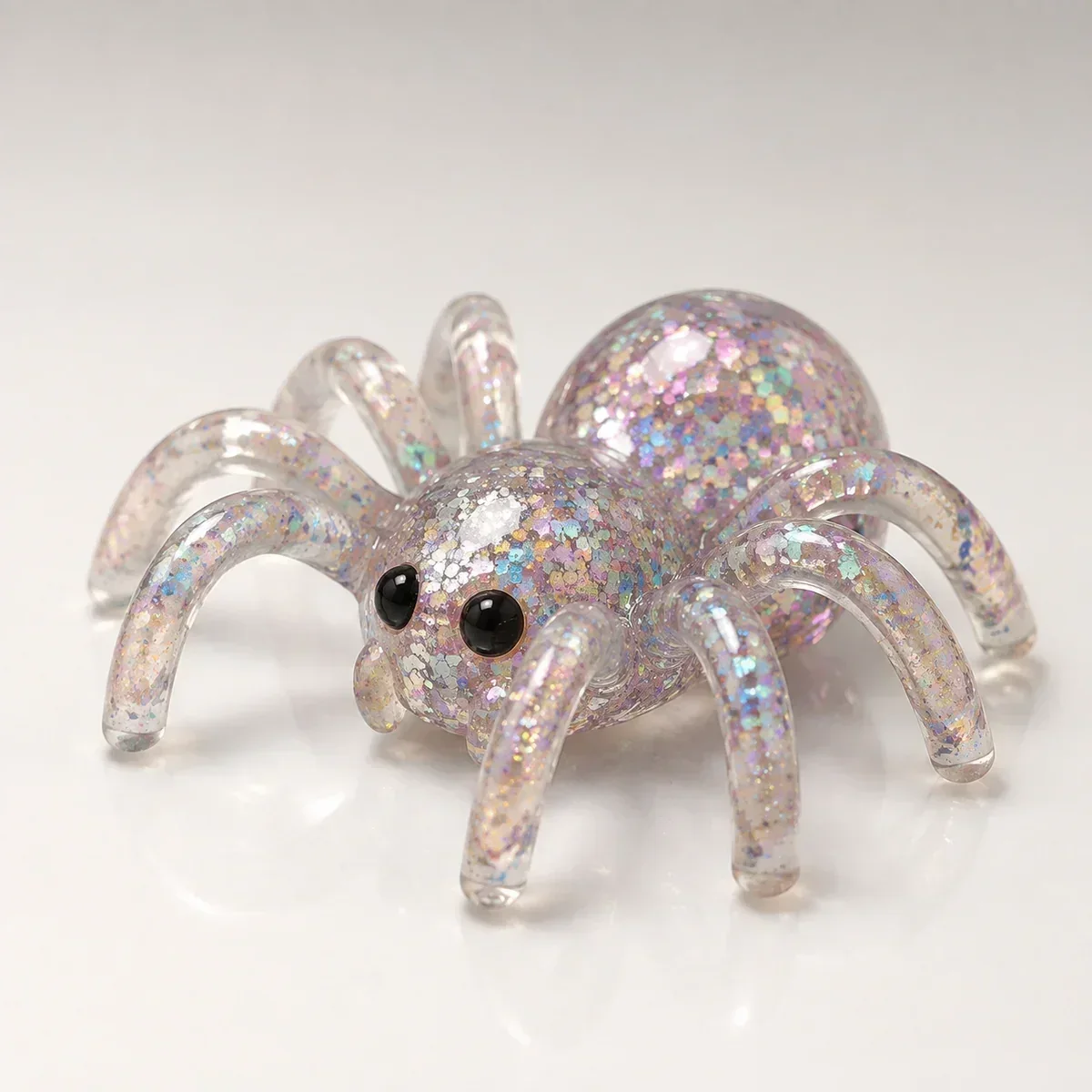 Spider glitter gel squishy — Transparent Crystal, Novelty Squishy family, wholesale from factory